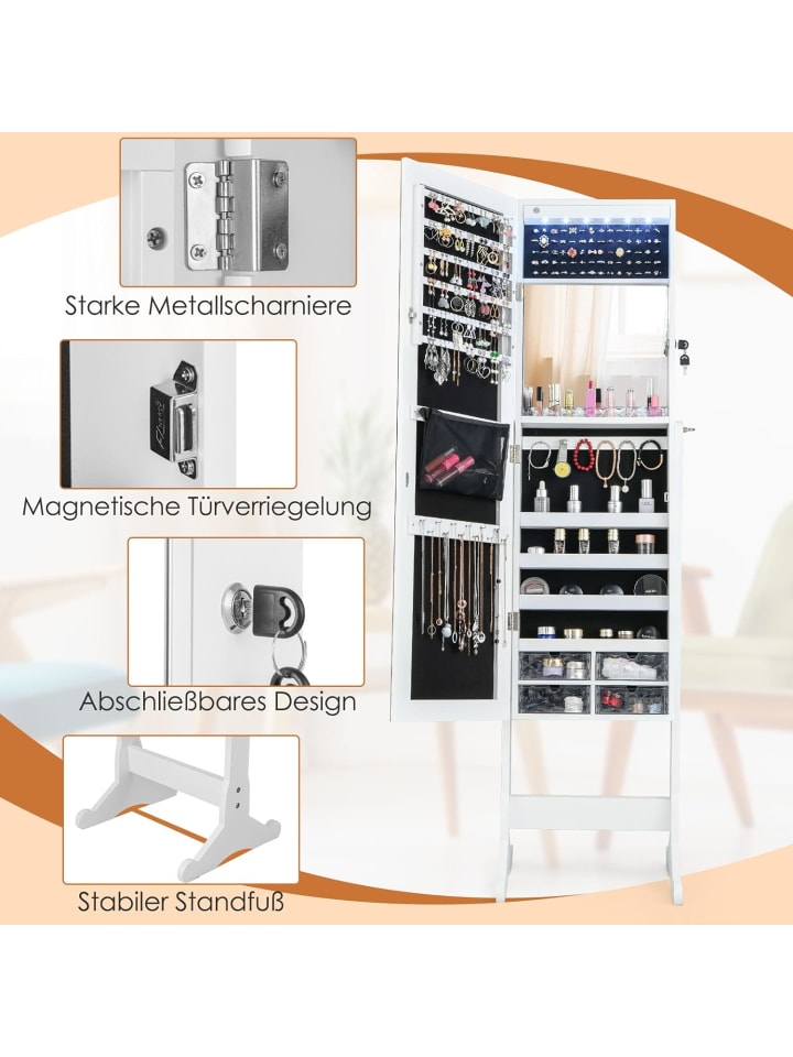 COSTWAY Schmuckschrank in Weiß günstig kaufen 36 cm