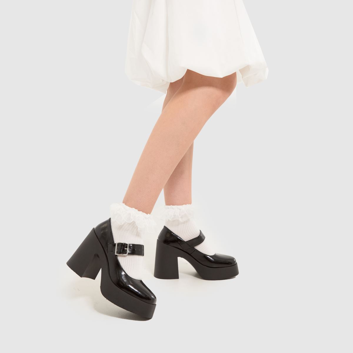 Schuh Suri – Svarta högklackade Mary Jane-skor