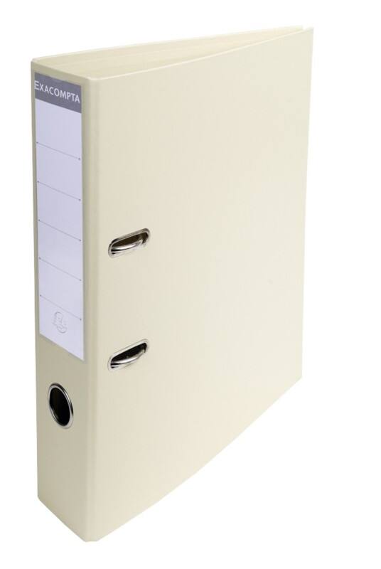 Exacompta Prem Touch Ordner DIN A4 70 mm Creme 2 Ringe 53750E Pappkarton, PP (Polypropylen) Hochformat 10 Stück