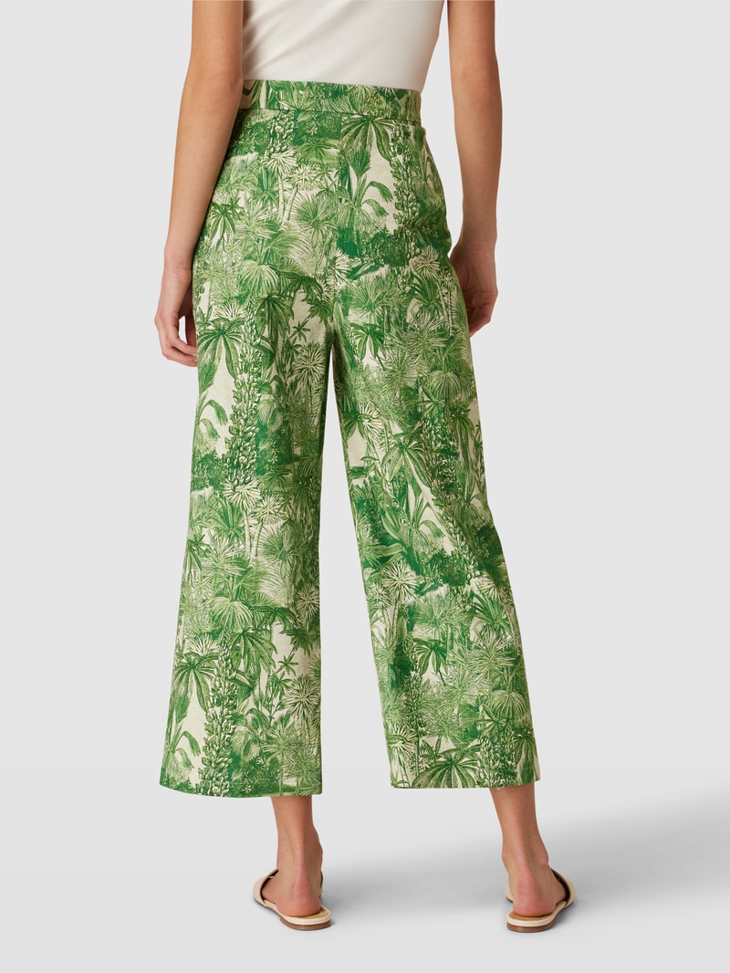 Hose mit Allover-Muster Modell 'CALERNO' in grün