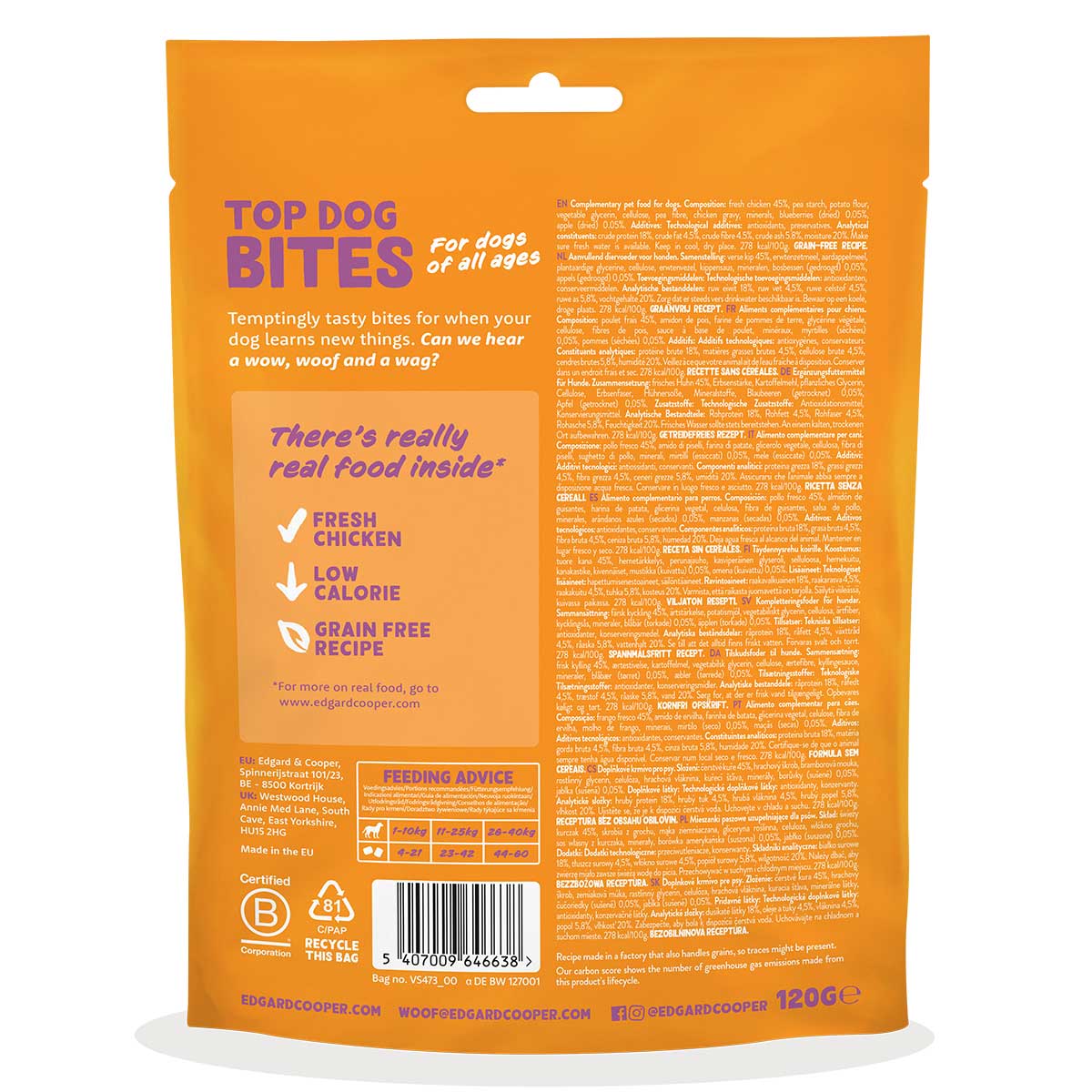 Edgard&Cooper Bites Huhn Family Pack 120g kaufen bei ZooRoyal