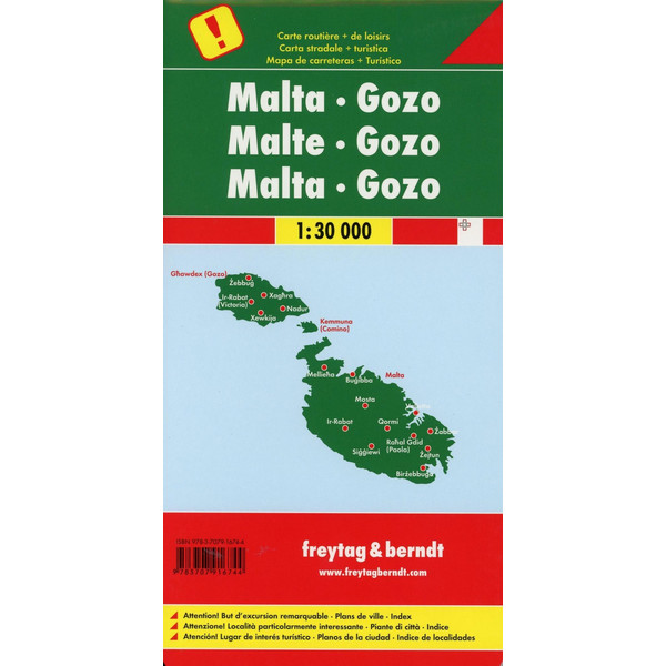 Malta - Gozo, Autokarte 1:30.000 - Straßenkarte