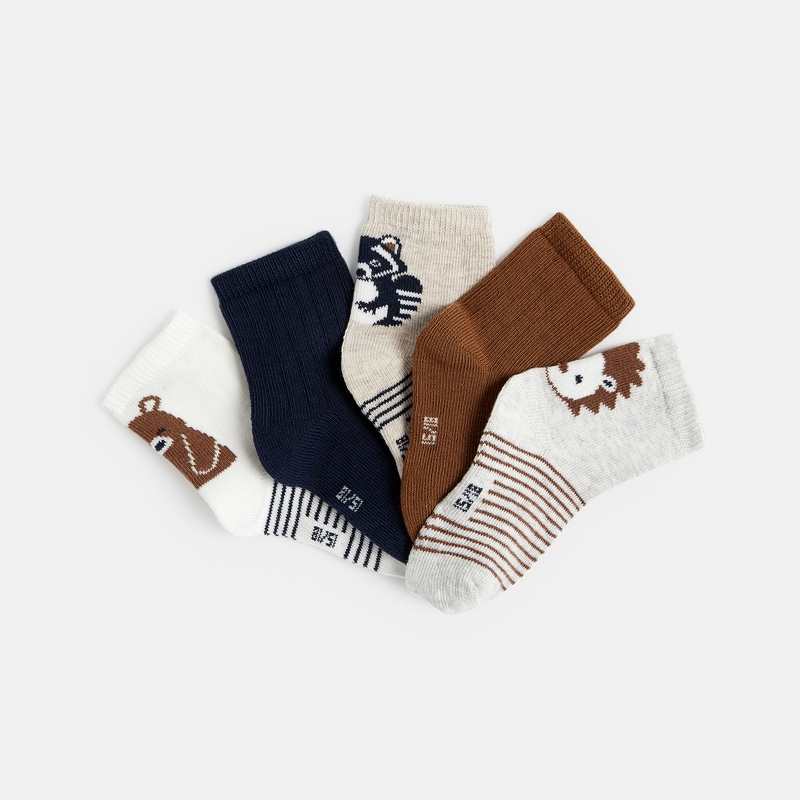 Chaussettes jacquard animaux (lot de 5)