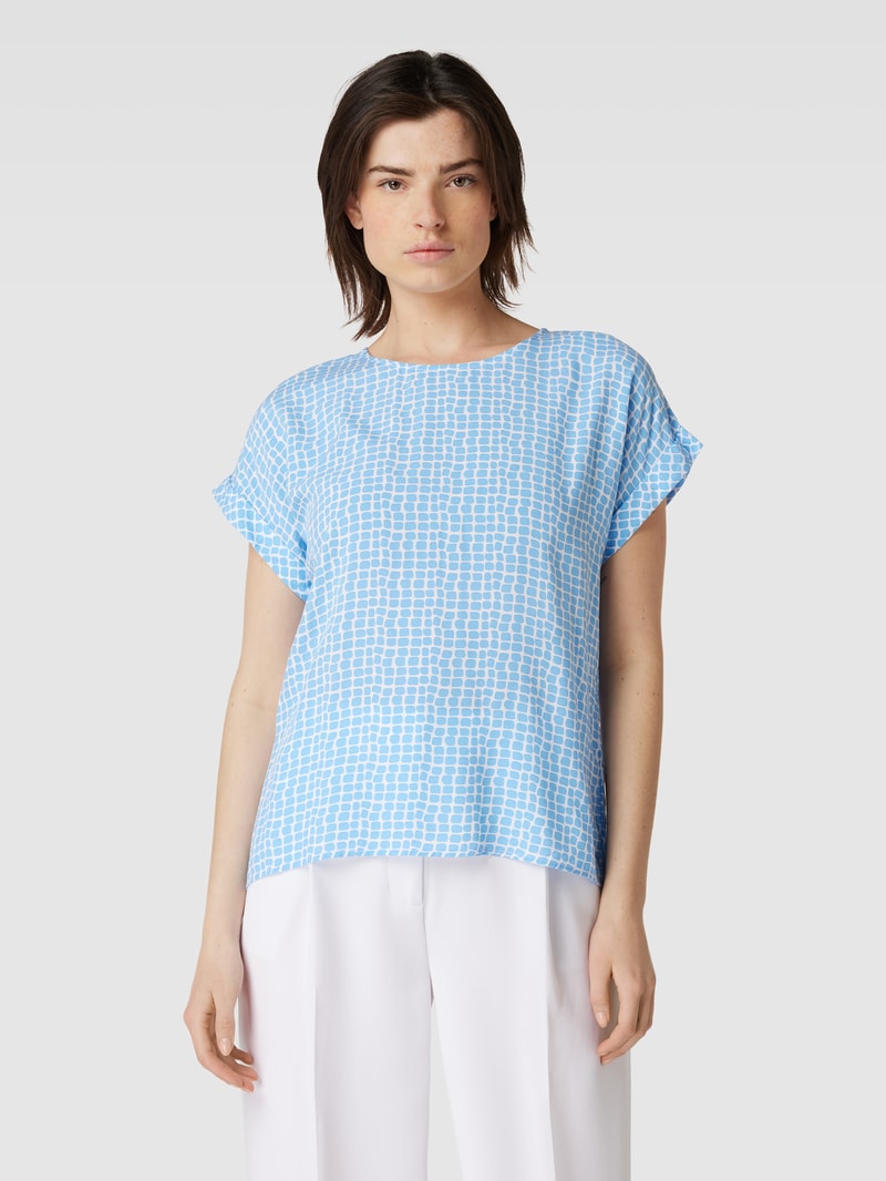 Blusenshirt mit Allover-Muster in blau