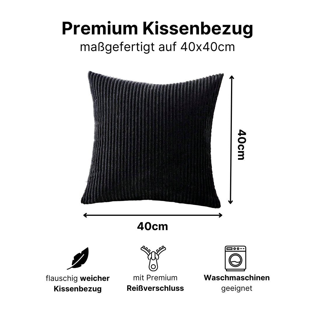 Kissenbezug Premium Kopfkissenbezug, Dekokissen Sofakissen, Dekorativ Couchkissen, Nova Home (1 Stück)