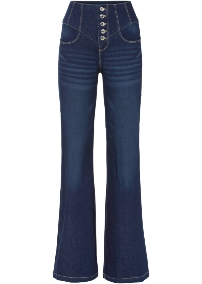 Schlagjeans Highwaist mit recyceltem Polyester