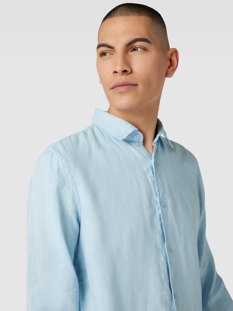 Freizeithemd mit Label-Stitching in bleu