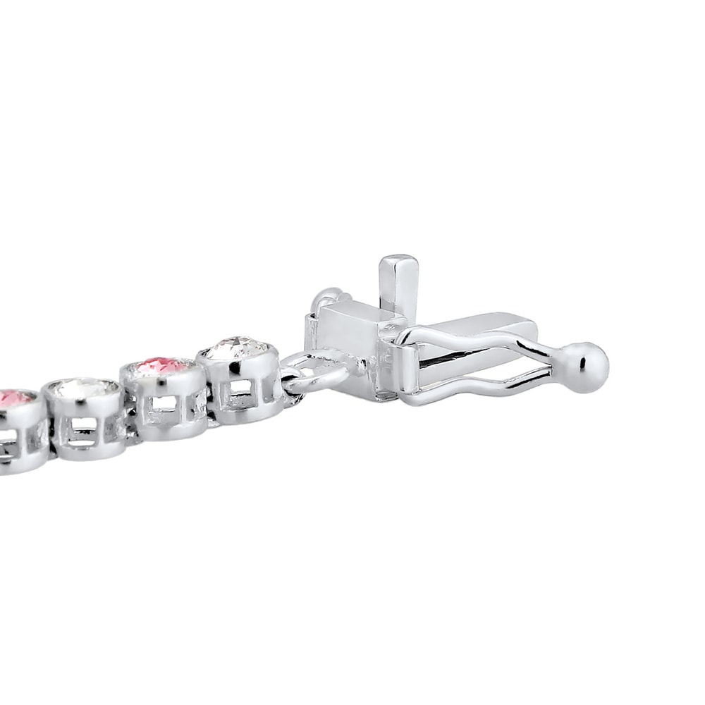 Elli PREMIUM Elli PREMIUM Bracelet Femmes Tennis Tendance étincelante avec cristaux Rose en ar Bracelet