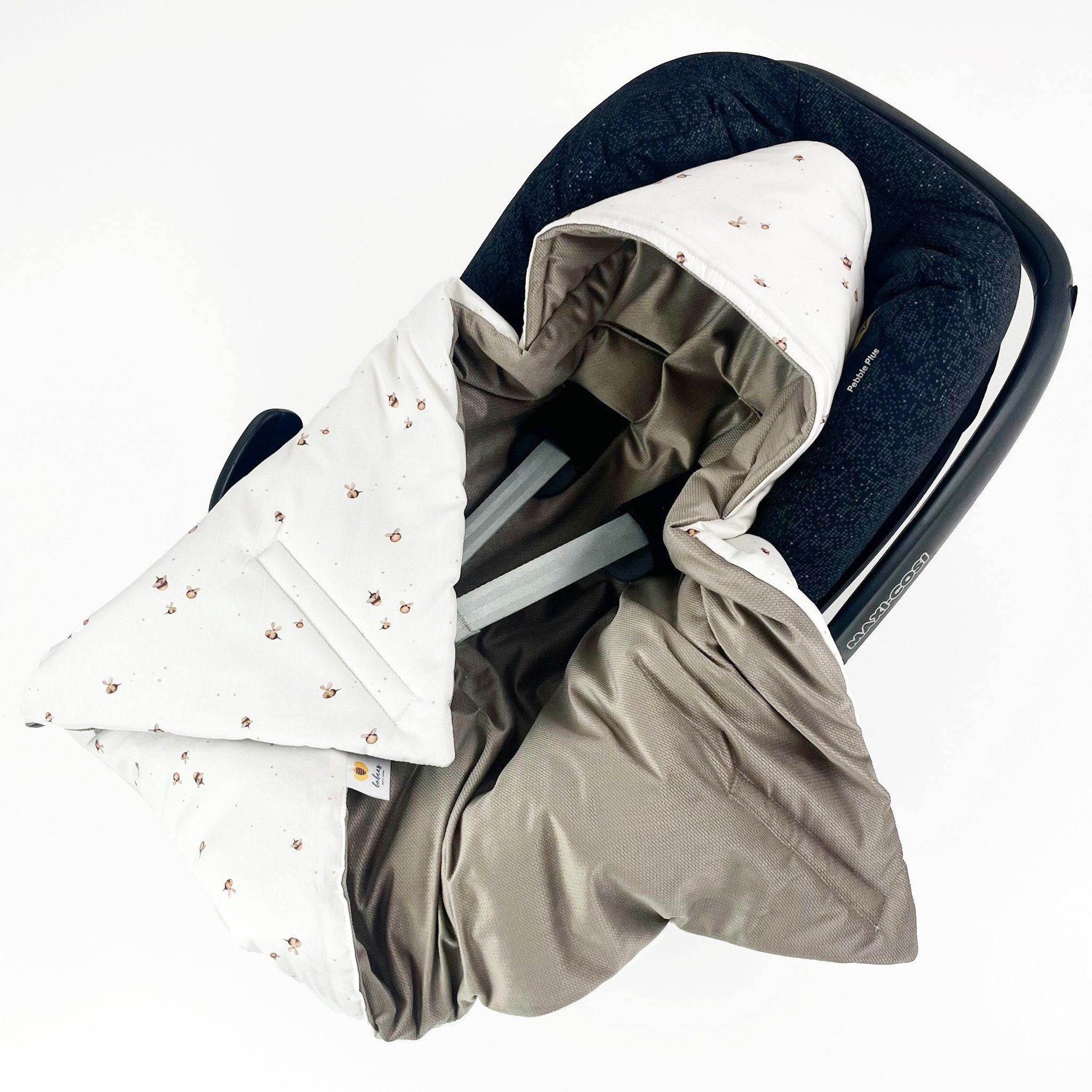 Einschlagdecke Babyschale Autositz mit Klettverschluss, 0-6 0-12 Monaten, Wattiert, BABEES