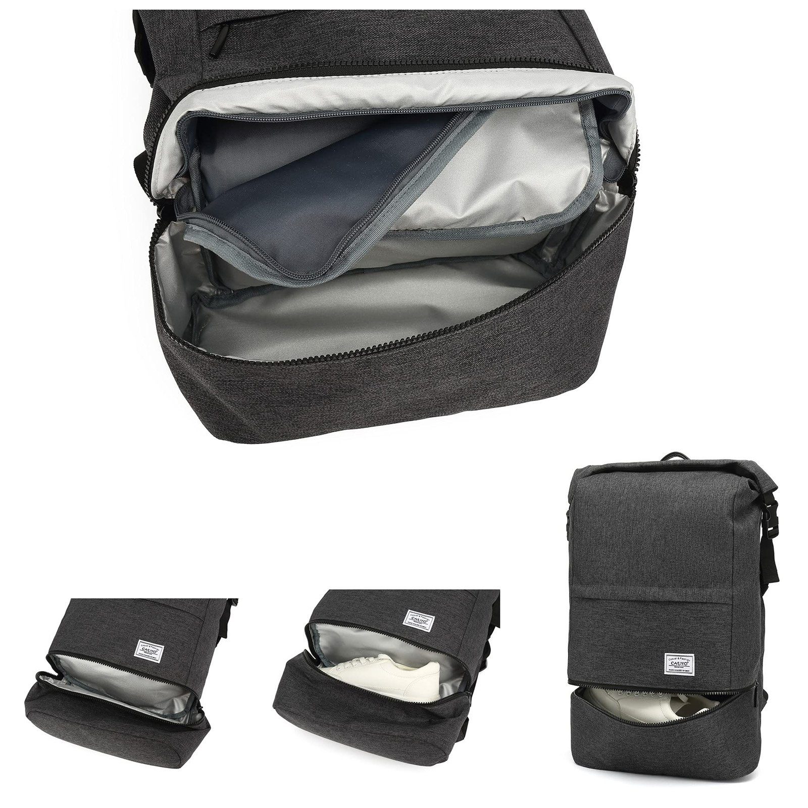 TAN.TOMI Rucksack Rucksack Damen, Wasserdicht Laptop Herren Rolltop Reiserucksack, Rucksack mit Laptopfach außen, ergonomisches Rückendesign