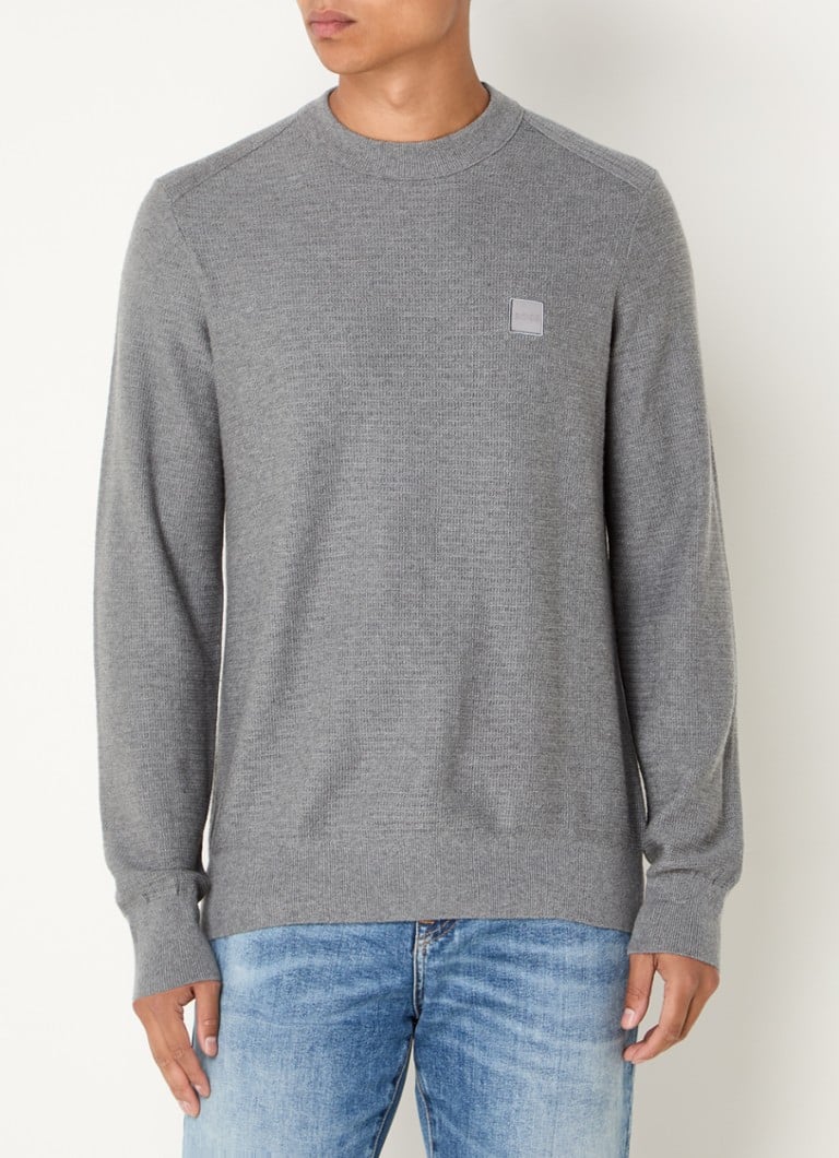 HUGO BOSS Anion fine-knit pullover in cashmere blend