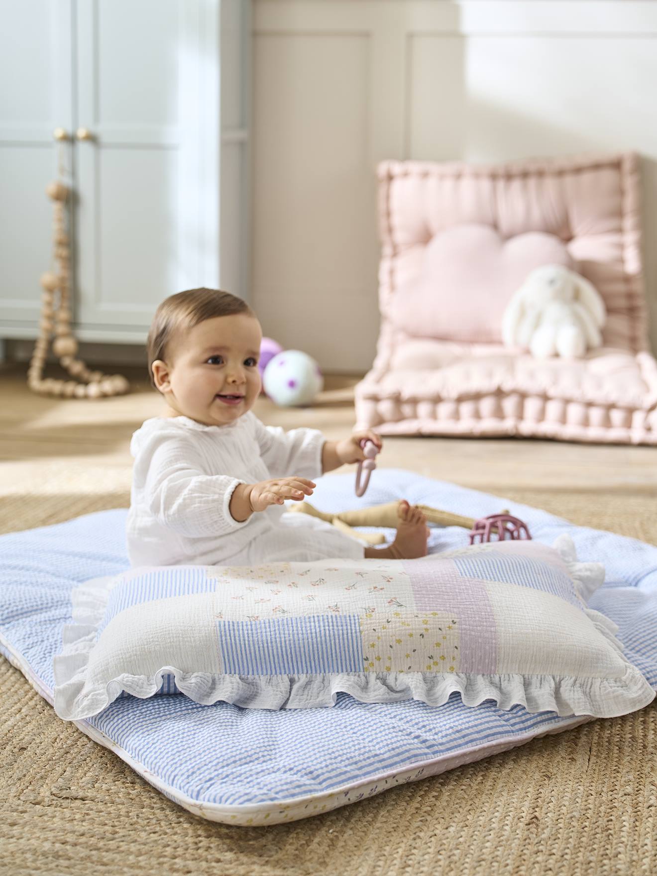 Vertbaudet Baby Spieldecke/ Laufstalleinlage SOMMERHAUS Oeko-Tex - mehrfarbig