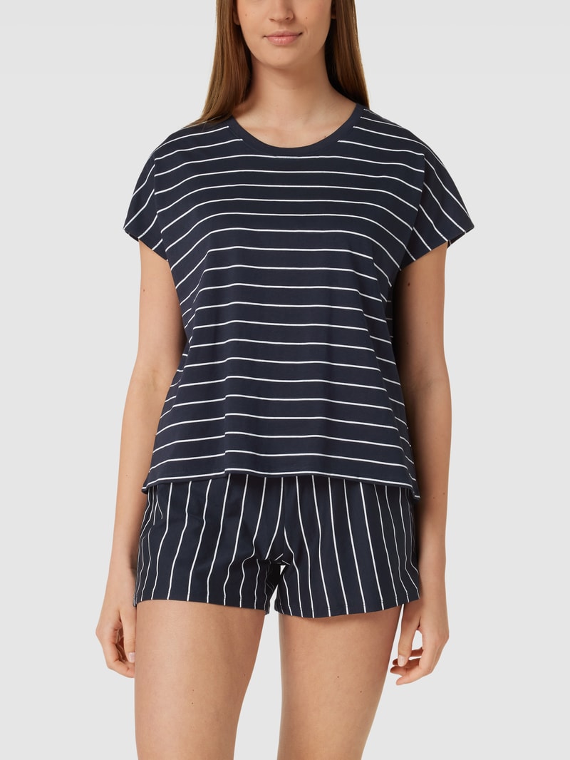 Pyjama mit Streifenmuster in marineblau
