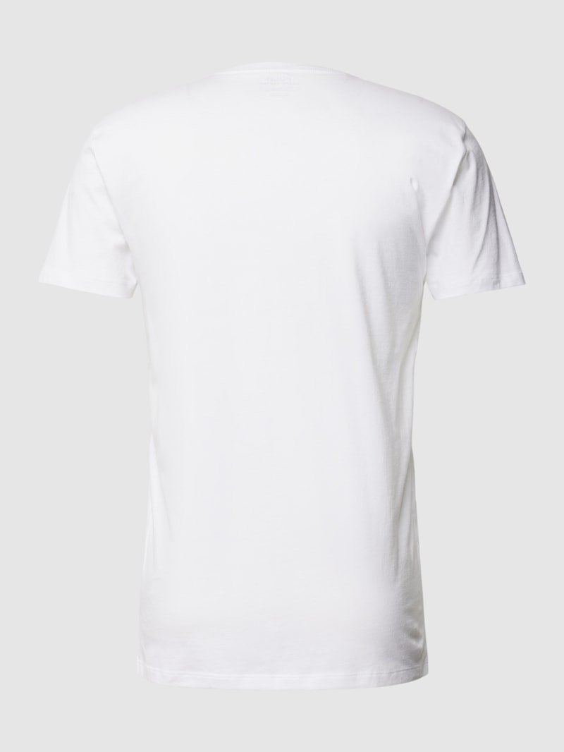 T-shirt Set mit Label-Stitching Modell 'Crew' in weiß