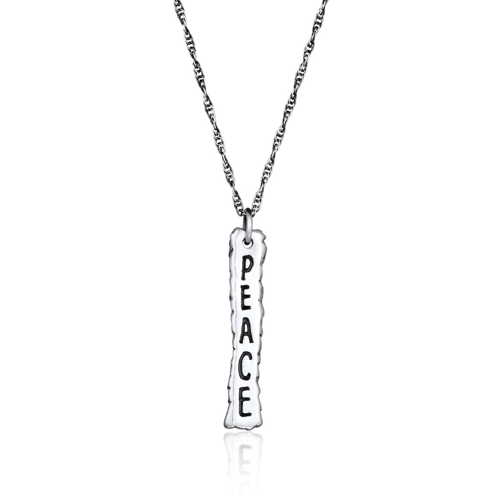 KUZZOI KUZZOI Collier Hommes Pendentif bâton de paix en argent sterling 925 collier