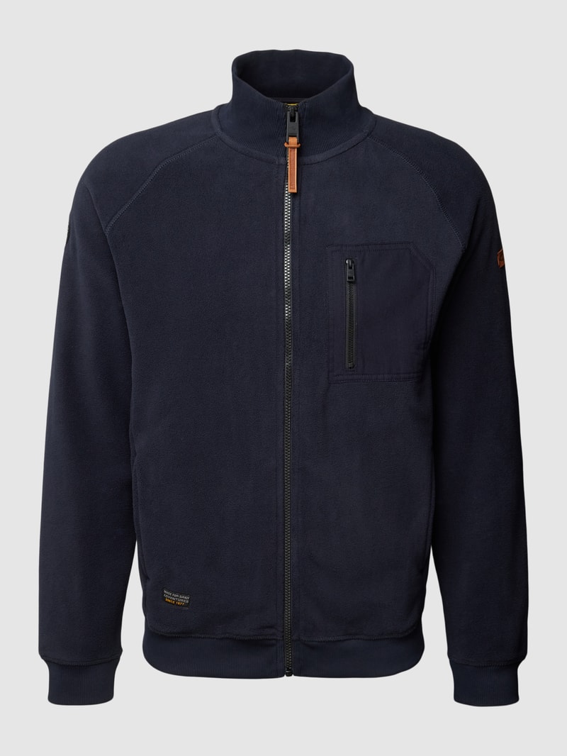 Fleecejacke mit Brusttasche in dunkelblau