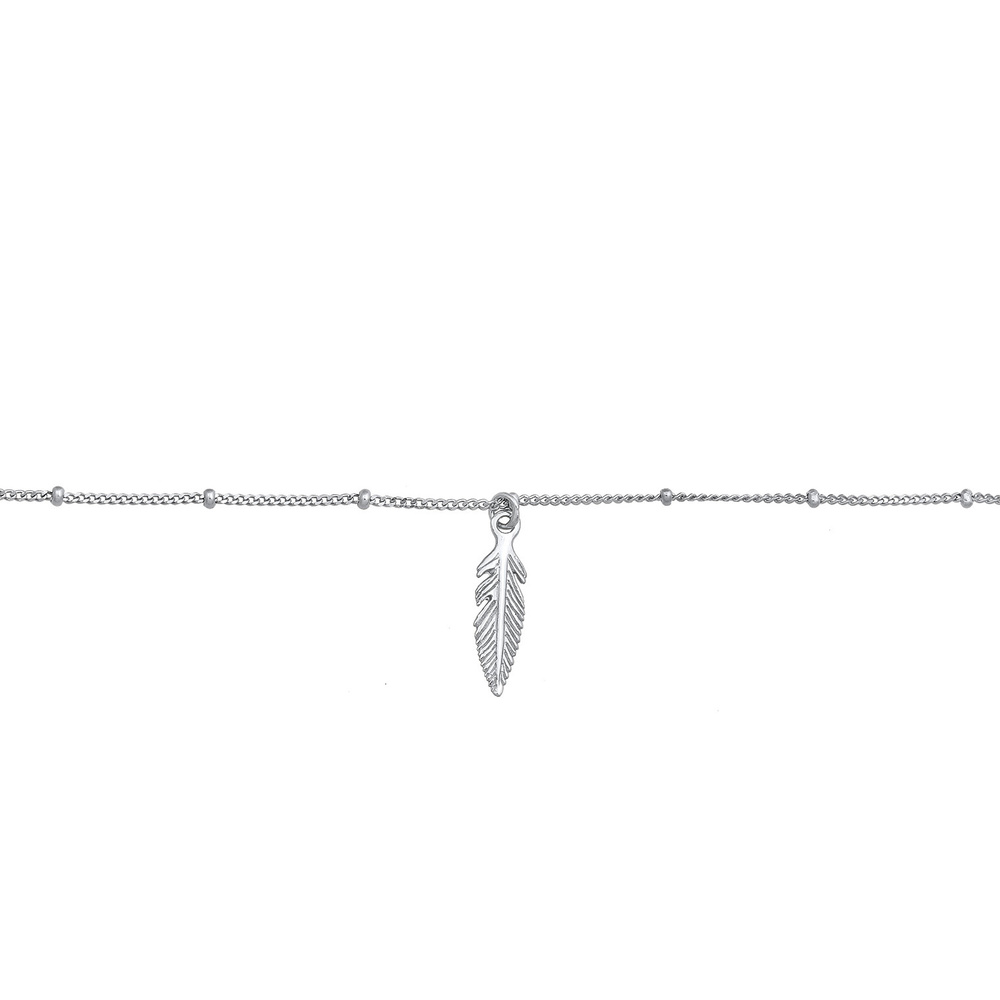Elli Elli Collier Pendentif femme choker plume boho en argent sterling 925 collier