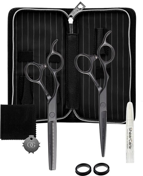 Olivia Garden Silk Cut PRO Matt Black 2er Set LH 5,75+Eff Friseurzubehör