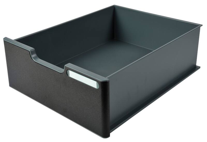 Exacompta ECOBlack Schubladenbox DIN A4  Kunststoff Dunkelgrau 28,5 x 34,5 x 11 cm