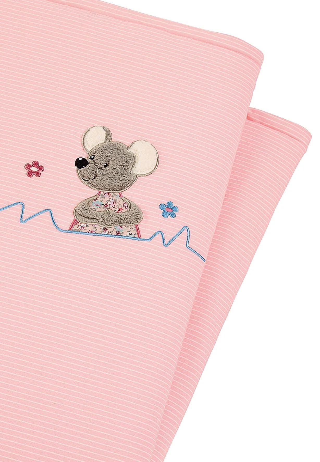 Schmusedecke wattiert Maus Mabel in Rosa,75x100cm