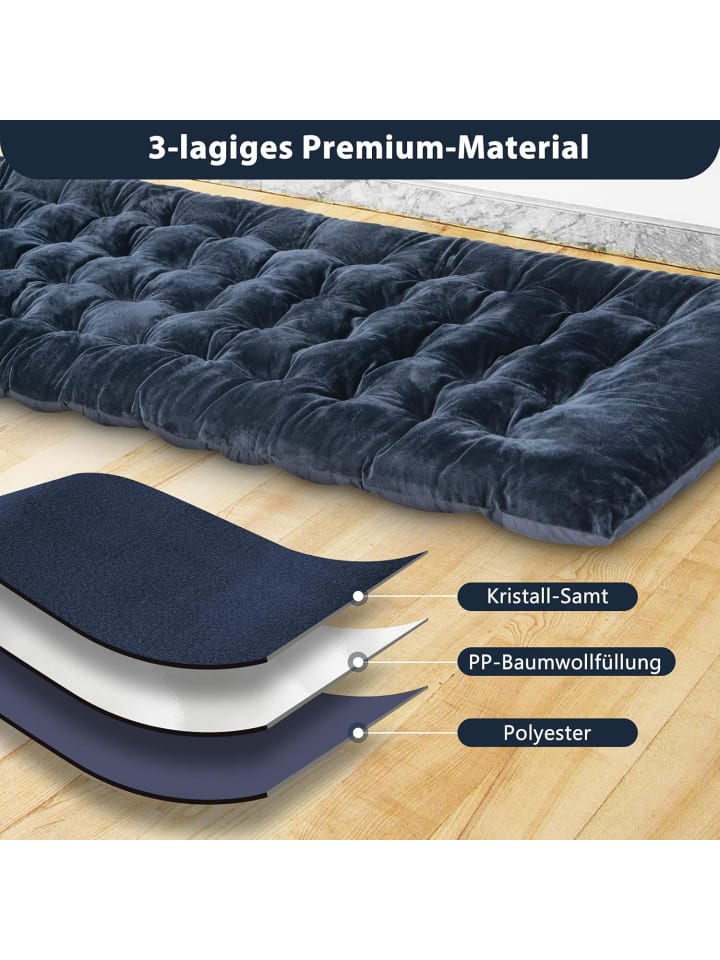 COSTWAY Baumwolle Feldbett Auflage in Blau günstig kaufen onesize