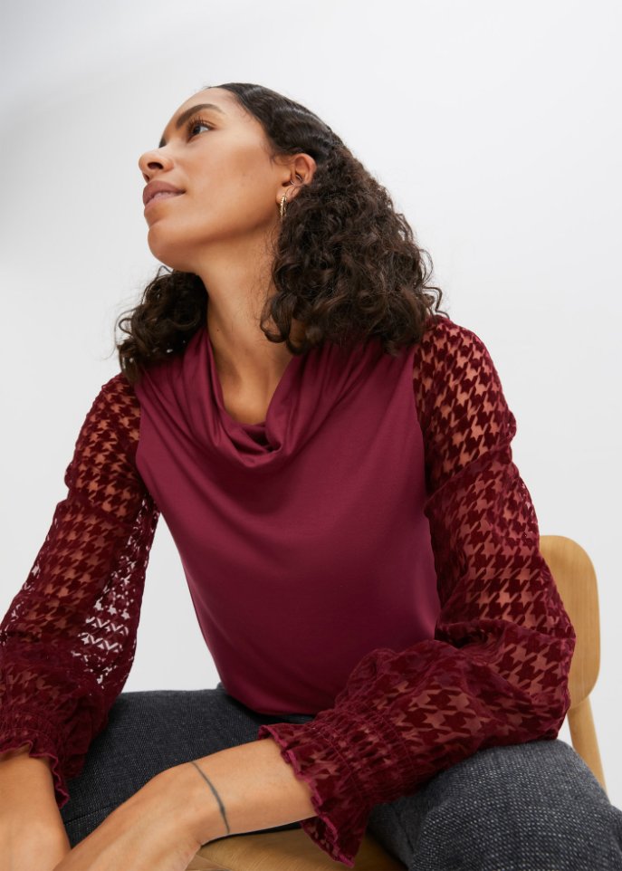 Shirt mit Mesh Ärmeln