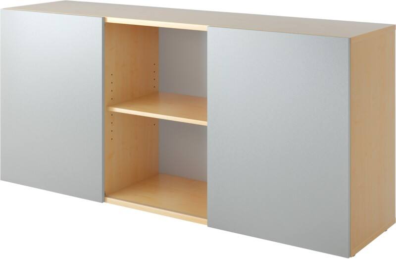 Hammerbacher Schiebetürenschrank 2FH Ahorn, Silber 1.600 x 420 x 748 mm V1780/3/S