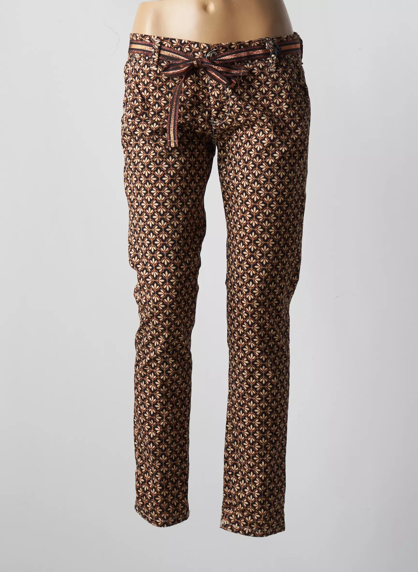 Please Pantalons Chino Femme couleur marron