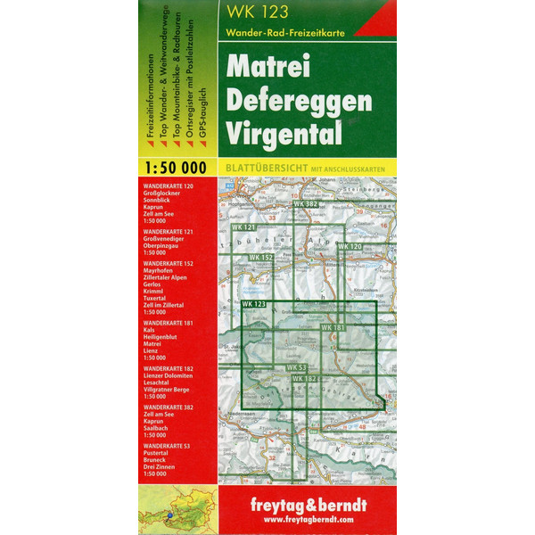 Matrei, Defereggen, Virgental 1 : 50 000. WK 123 - Wanderkarte