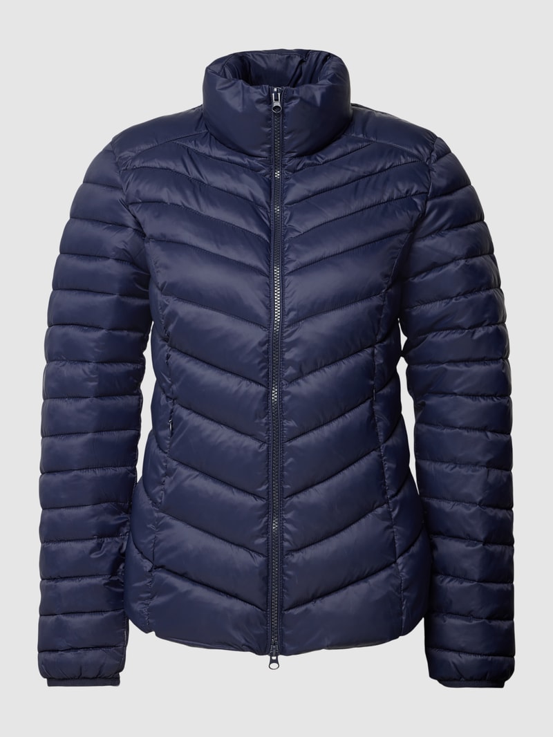 Steppjacke mit Stehkragen in dunkelblau