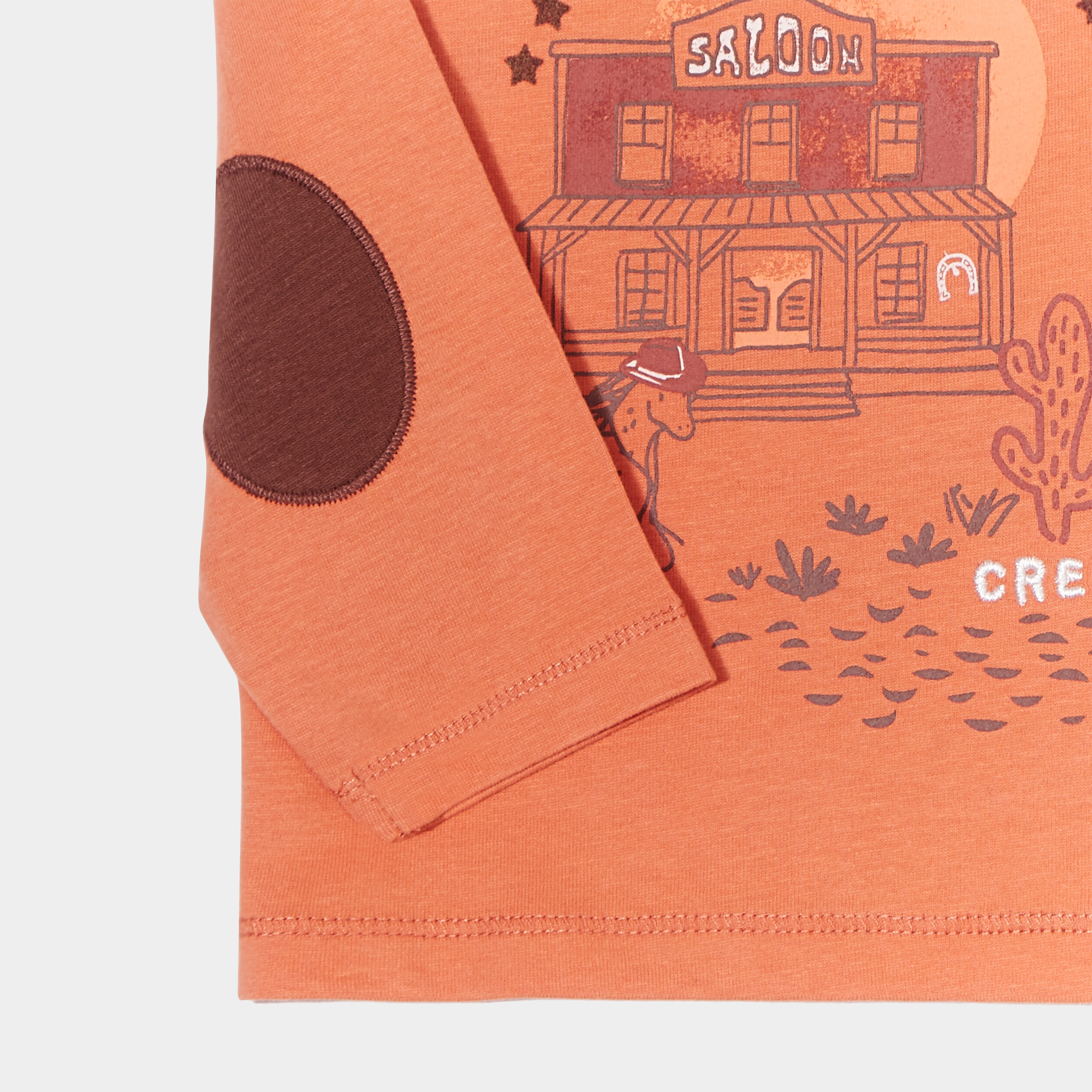 T-shirt manches longues Creeks orange bébé garçon | La Halle