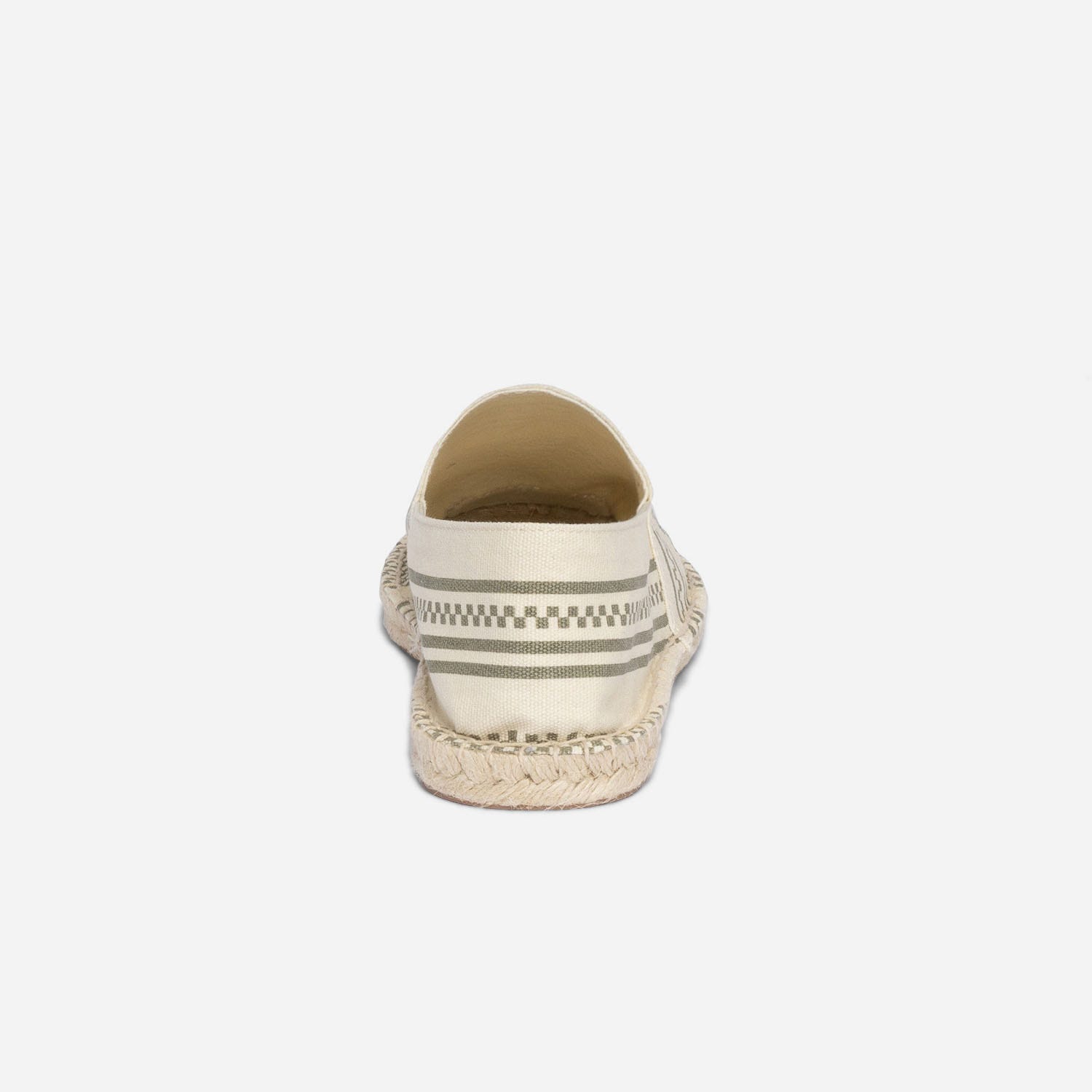 Espadrille écrue en toile à motif graphique kaki