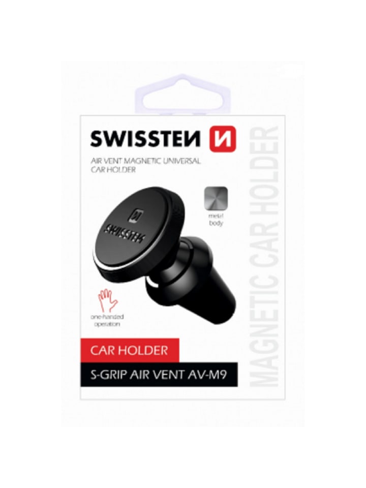Swissten Magnetischer Auto-Halter mit Gummischutz für Smartphones in schwarz günstig kaufen 20 cm