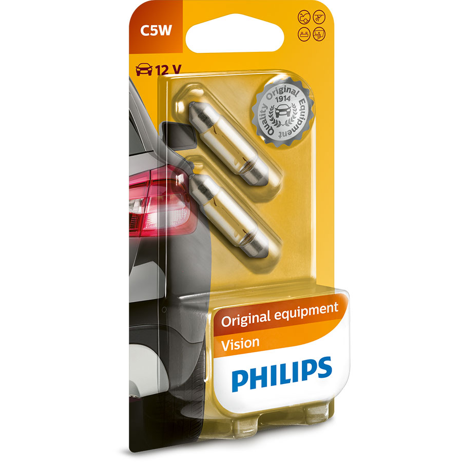Philips C5W Soffitte-Lampe 12V 5W 11x36 mm, 2 Stück - ATU