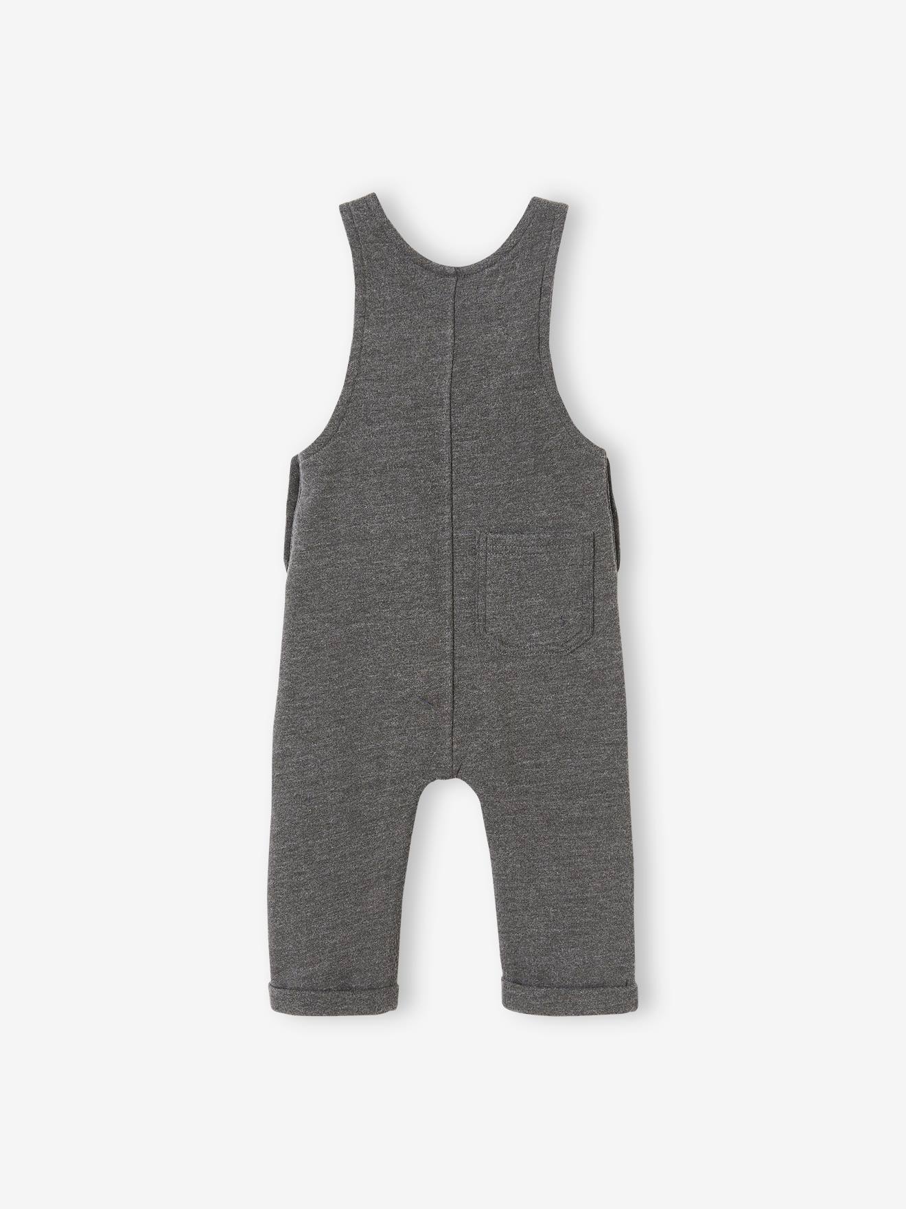 Salopette en molleton bébé gris foncé chiné