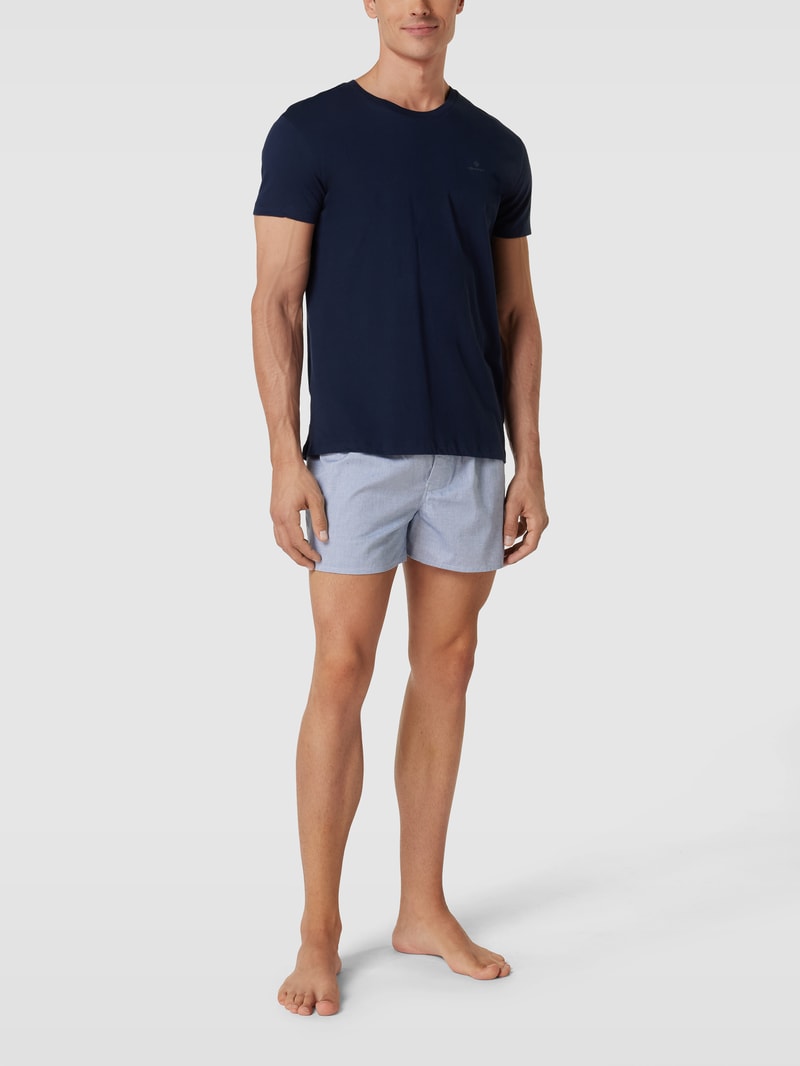 T-Shirt mit Logo-Print im 2er-Pack in dunkelblau