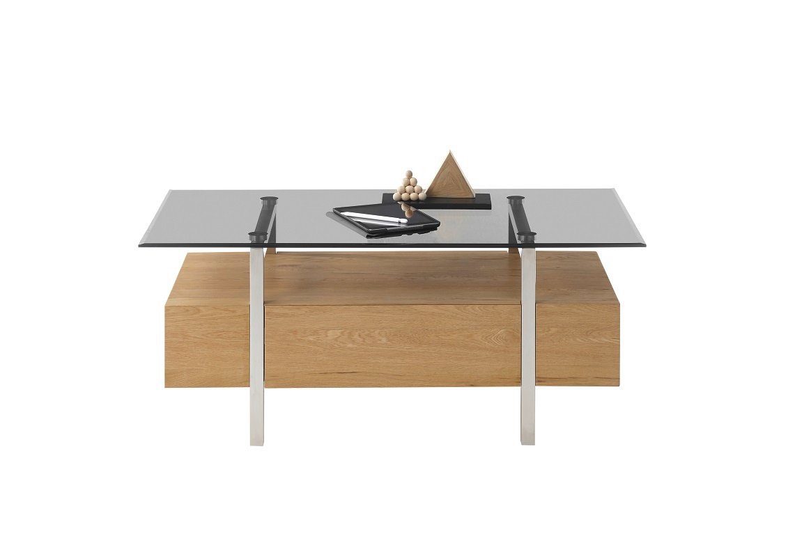 MCA furniture Couchtisch Couchtisch Hatfield mit Glasplatte, 80/110, Eiche / grau, verschied (no-Set)