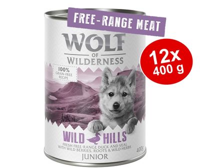 Sparpaket 12 x 400 g Wolf of Wilderness JUNIOR - 