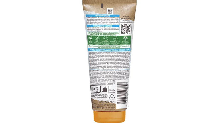 Garnier Ambre Solaire Sonnenmilch Sensitiv LSF 50 + 175 ml