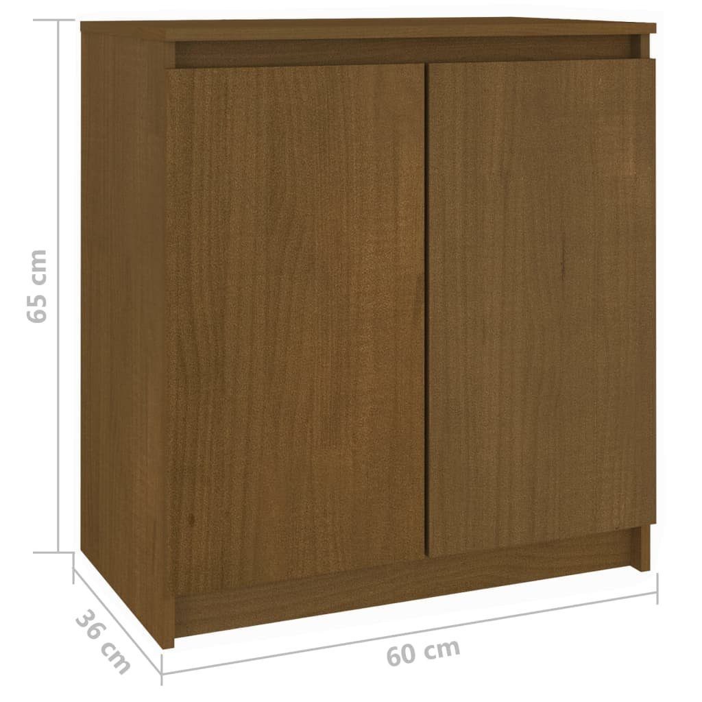 vidaXL Sideboard Beistellschrank Honigbraun 60x36x65 cm Massivholz Kiefer (1 St)