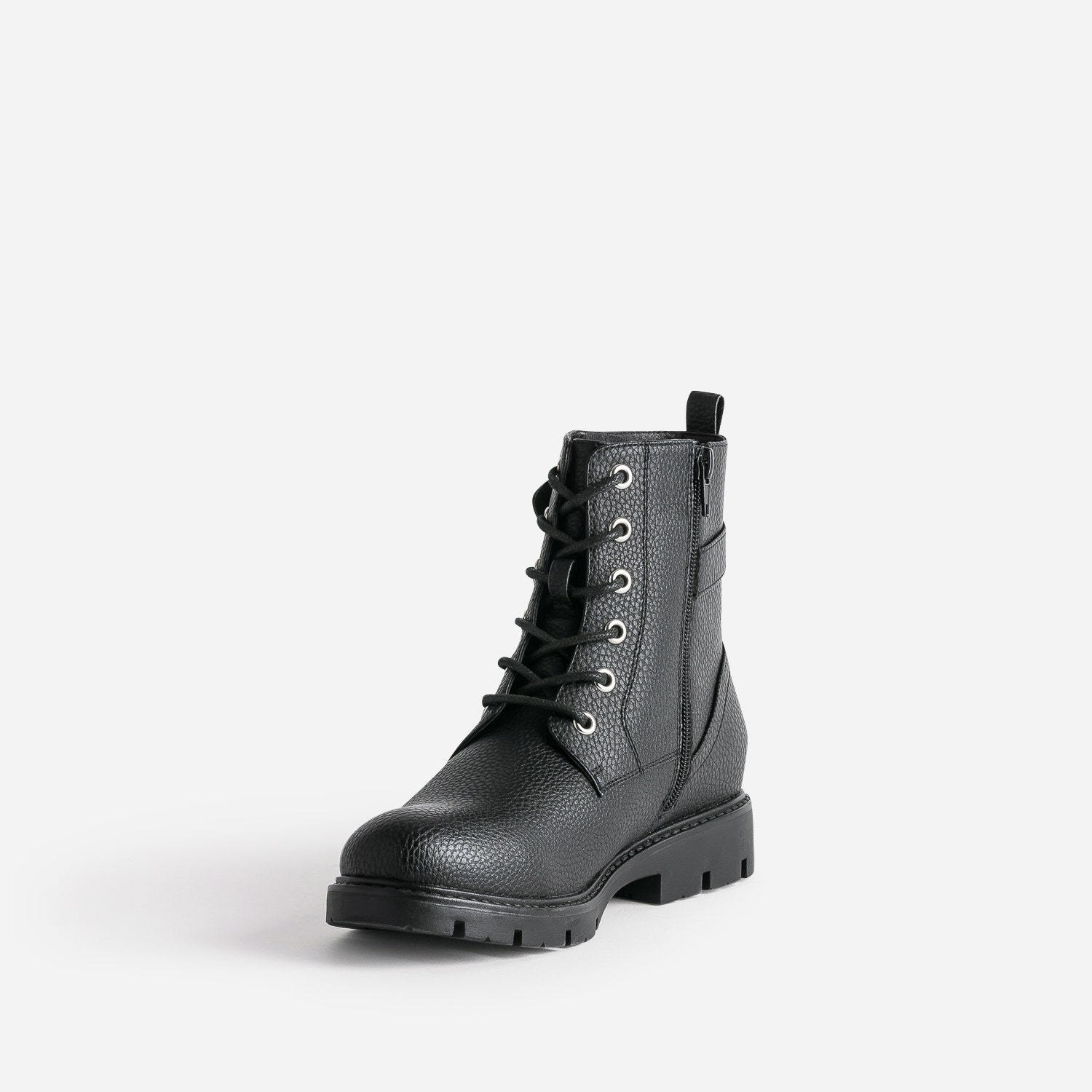 Boots à lacet BUGGY noir avec zip côté