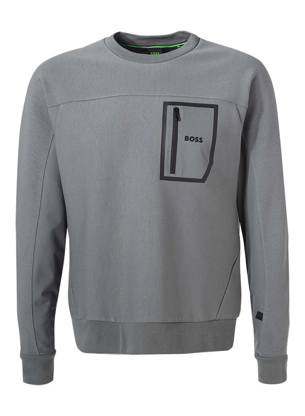 BOSS Green, Sweatshirt, Baumwolle, grau