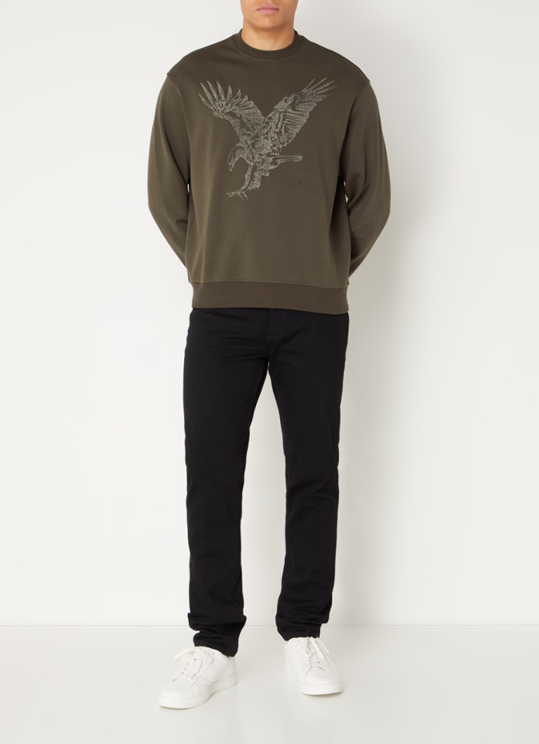 Maglione Armani Exchange in misto cotone biologico con ricami.