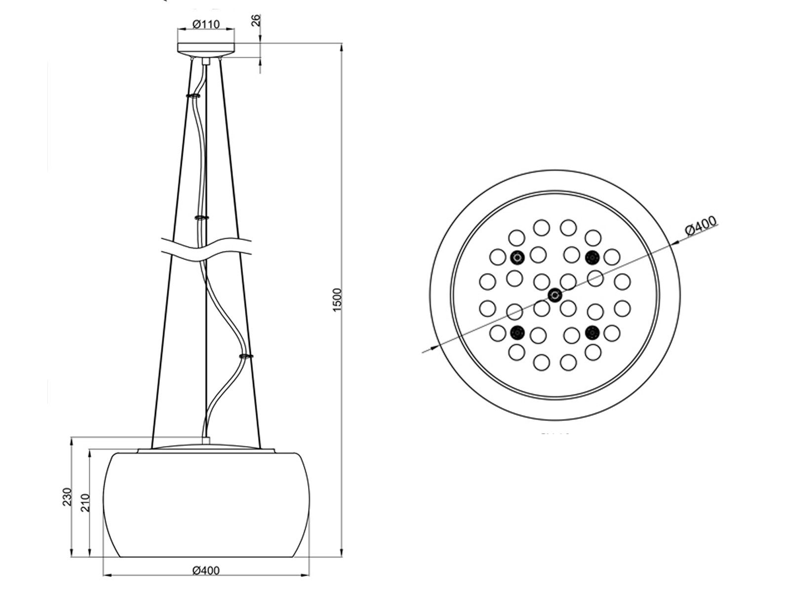 meineWunschleuchte LED Pendelleuchte, LED wechselbar, Warmweiß, Designer-lampen Lampenschirm Rauch-glas Kristall übern Esstisch, Ø40cm