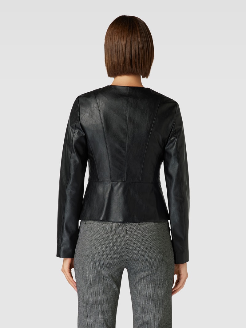 Jacke in Leder-Optik in schwarz