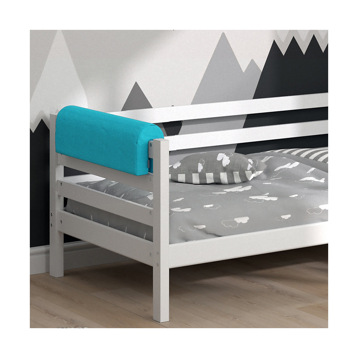 Bettkantenschutz Bettumrandung Kinderbett Kantenschutz türkis Babybett