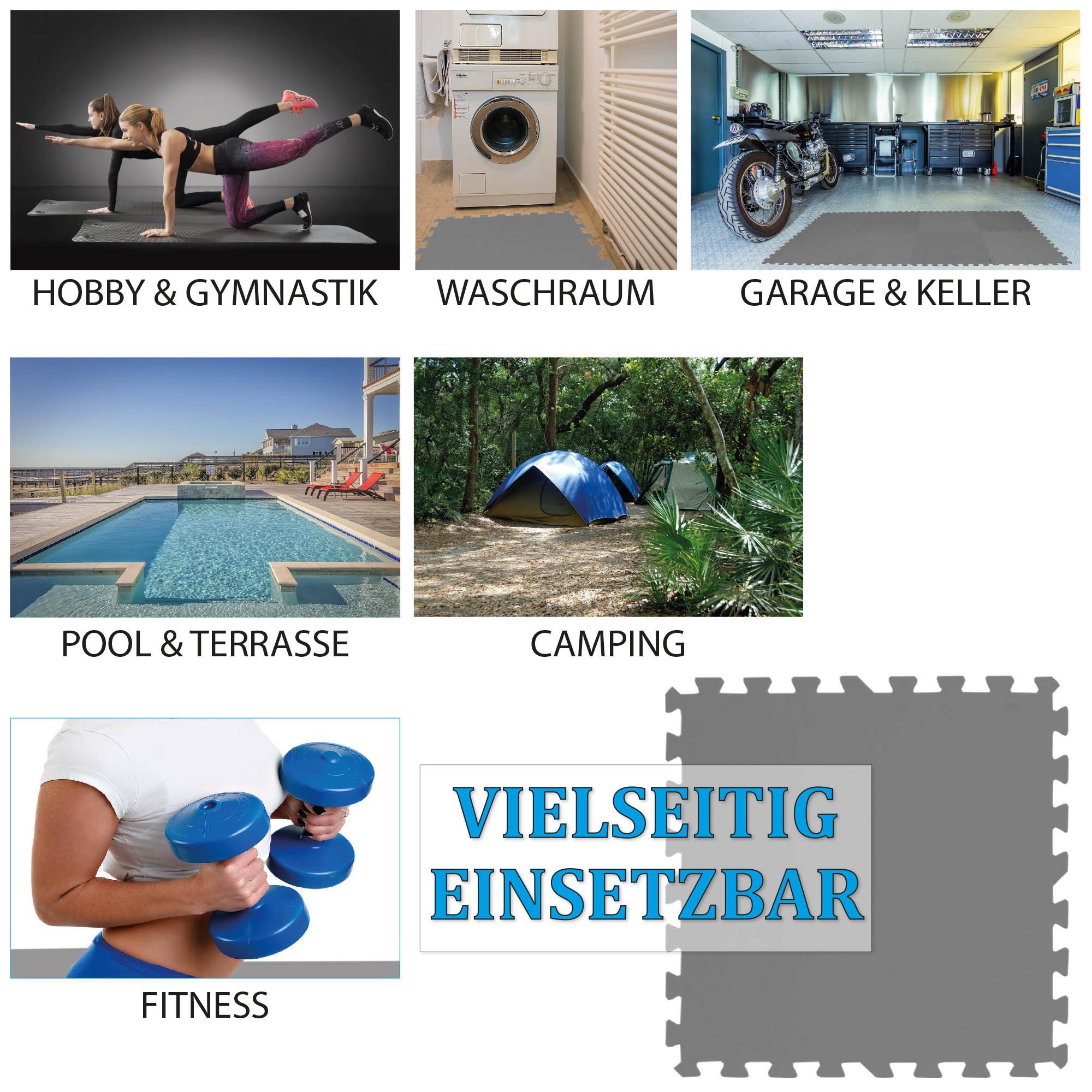 Bestlivings Pool-Bodenschutzfliese BM-28108, Spar-Set, 8-St., Pool Unterlegmatte - 8 Stück à 50x50cm (2m) - Bodenschutz Poolunterlage für Pool und Planschbecken - Bodenschutzmatte schütz den Poolboden vor Beschädigungen