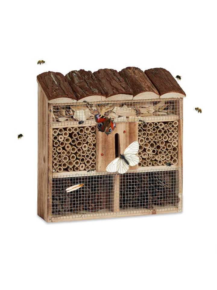 relaxdays Insektenhotel in Natur - (B)30,5 x (H)31 x(T)9,5 cm günstig kaufen onesize