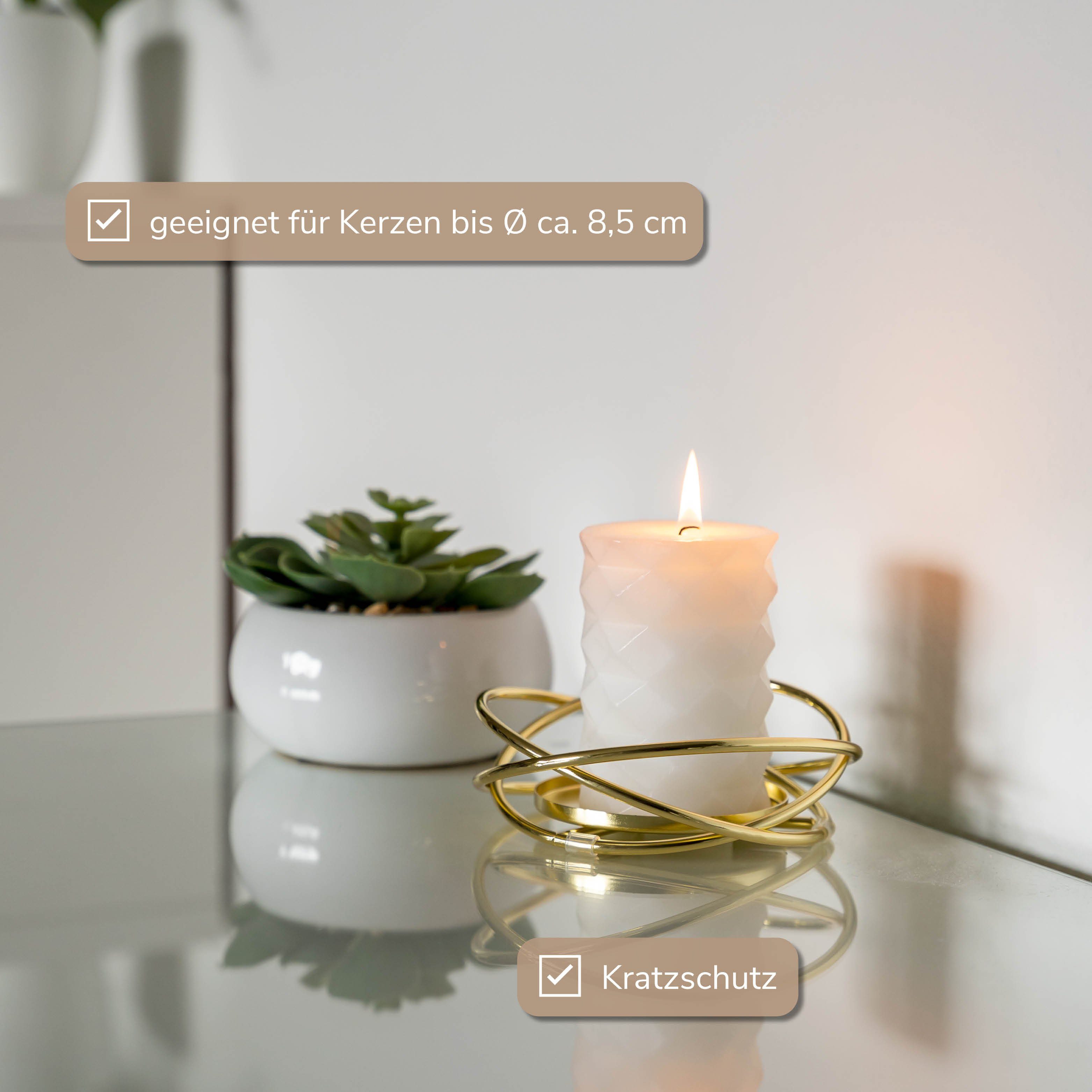 bremermann Kerzenhalter bremermann Kerzenständer 2er Set in Kranzform, Kerzenhalter Gold (Set)