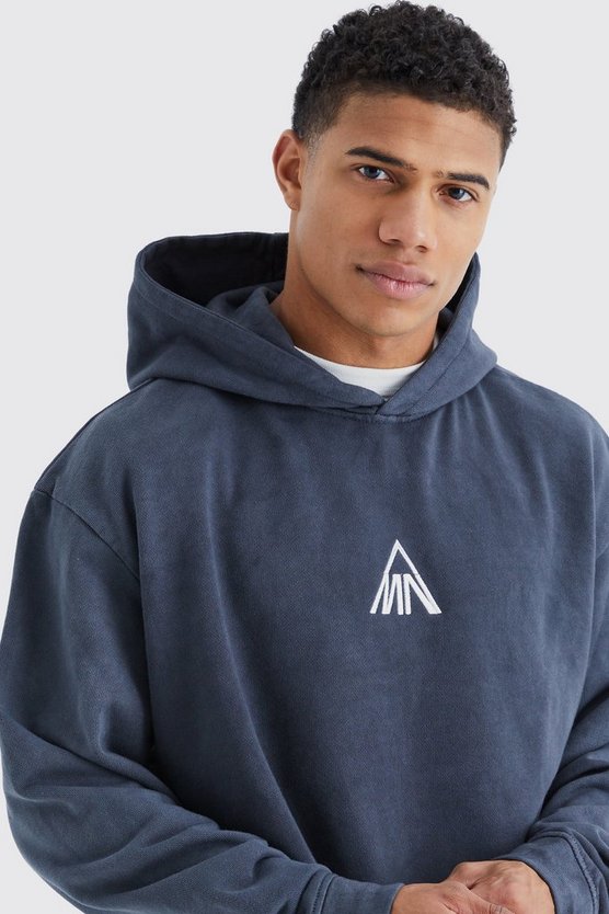 Oversize Man Hoodie mit rohem Saum